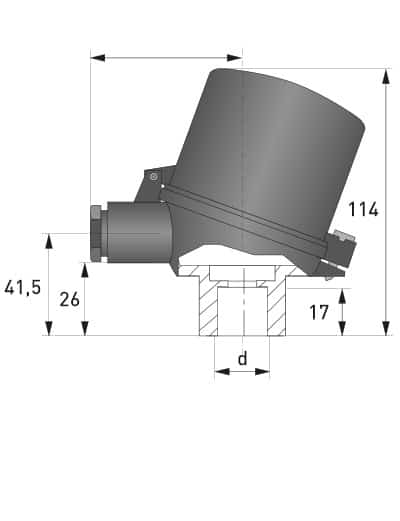 Dimensioner för kopplingshuvud BUZ-HK i polyamid